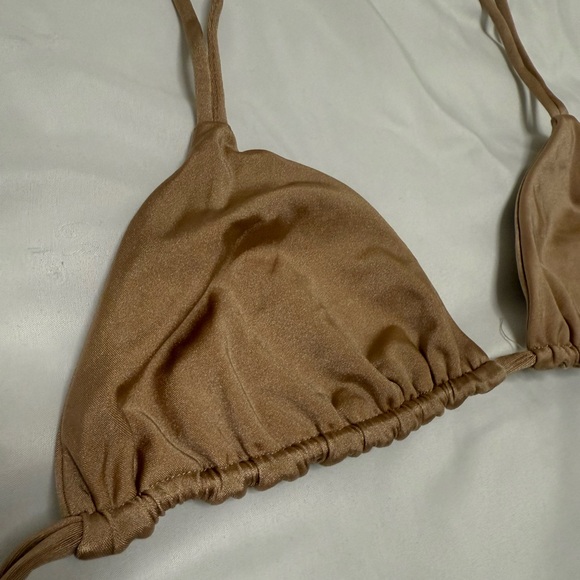 Maheli Heli Tan/Nude Shimmer Triangle Bikini Top - Picture 3 of 5